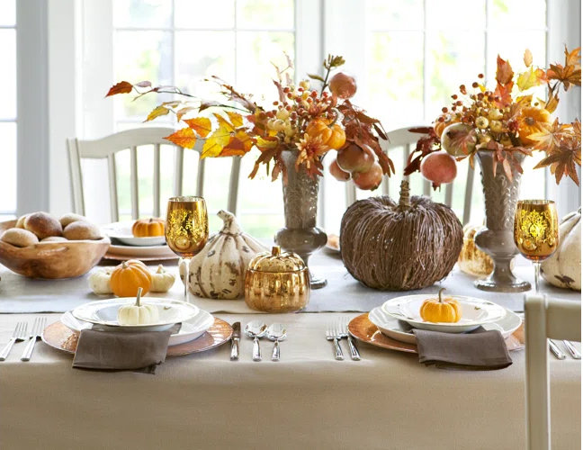 Thanksgiving centerpiece for dining table, Autumn table decor, Turkey table decor, Floral arrangement for Thanksgiving store hostess gift